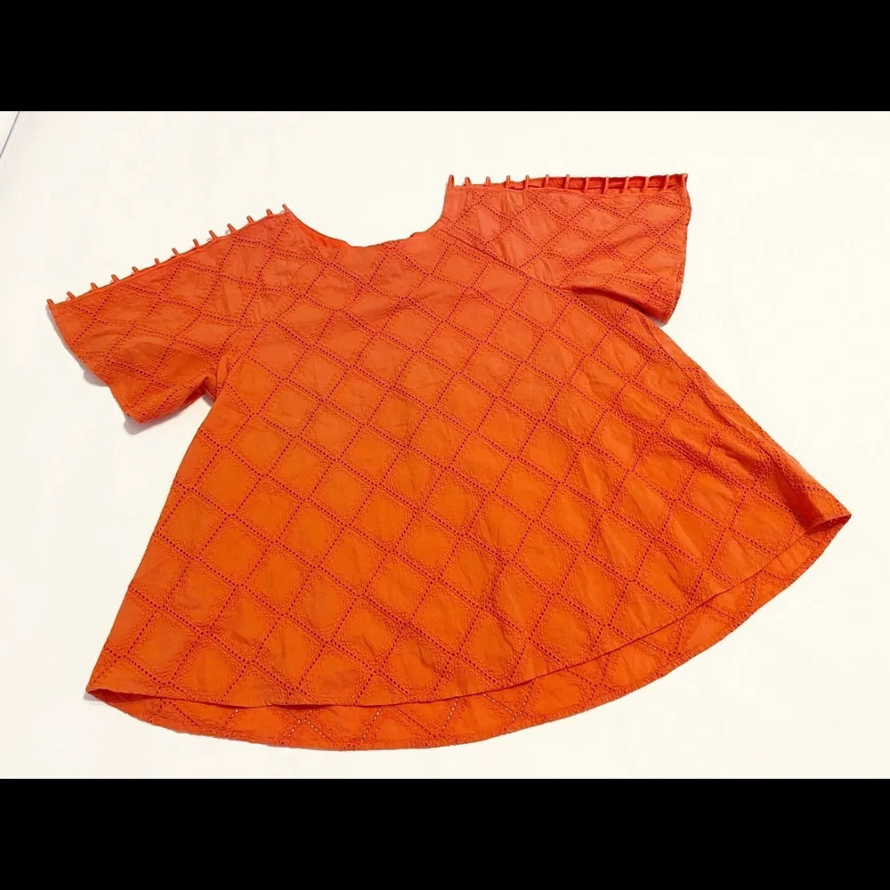 Madewell Embroidered Lattice Swing Top Sz M - Picture 2 of 7